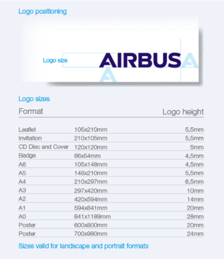 design system airbus logo taille